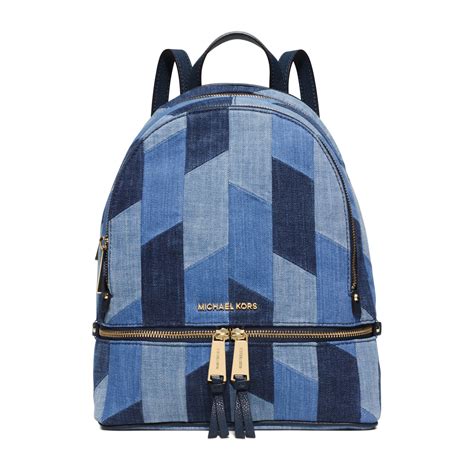 michael kors rhea denim backpack|Michael Kors rhea large backpack.